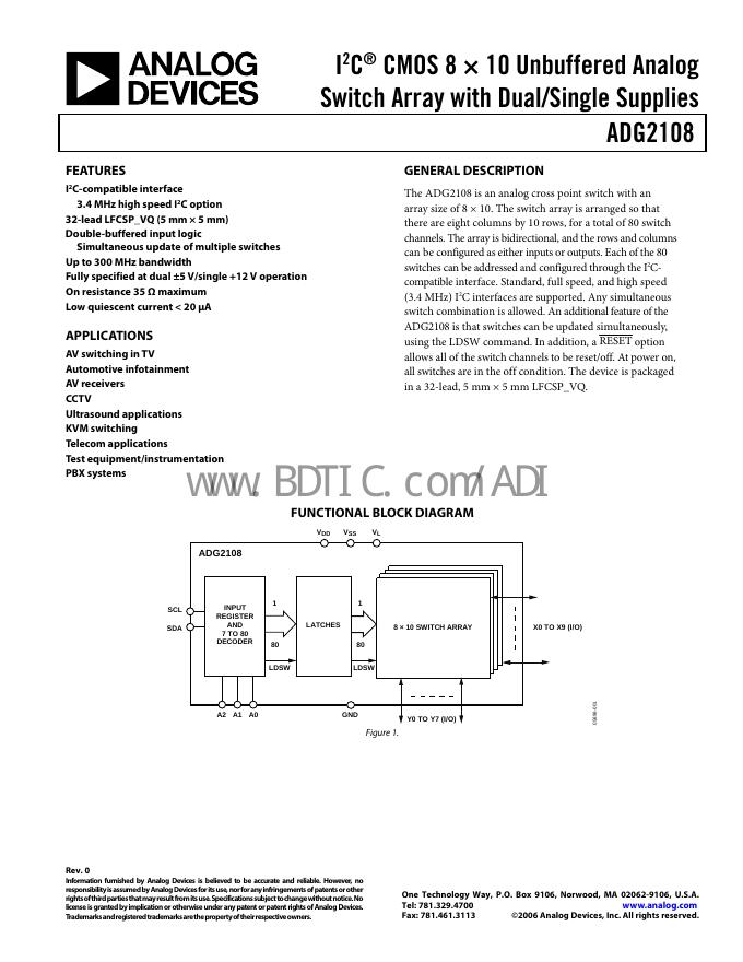 ANALOG DEVICES ADG2108 数据手册