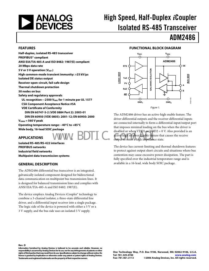 ANALOG DEVICES ADM2486 数据手册