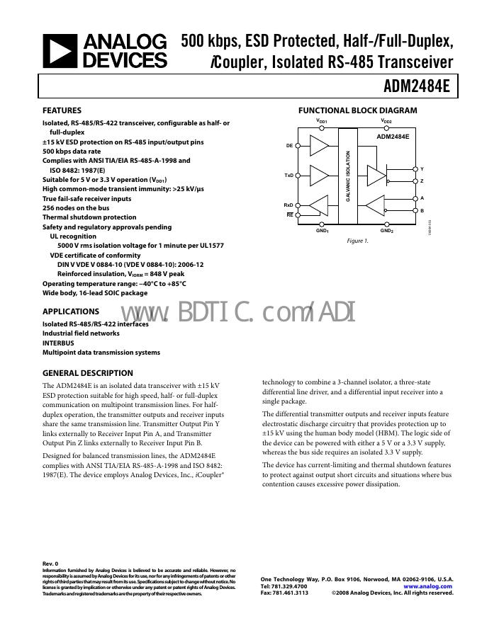 ANALOG DEVICES ADM2484E 数据手册