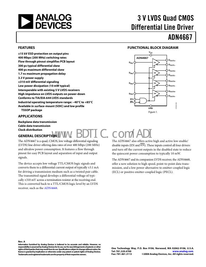 ANALOG DEVICES ADN4667 数据手册