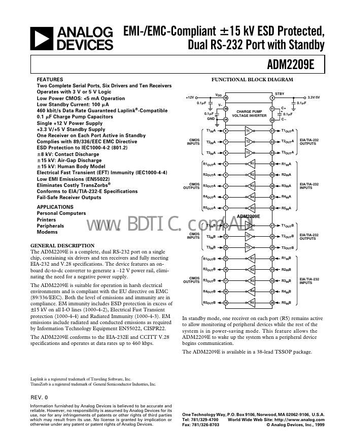 ANALOG DEVICES ADM2209E 数据手册