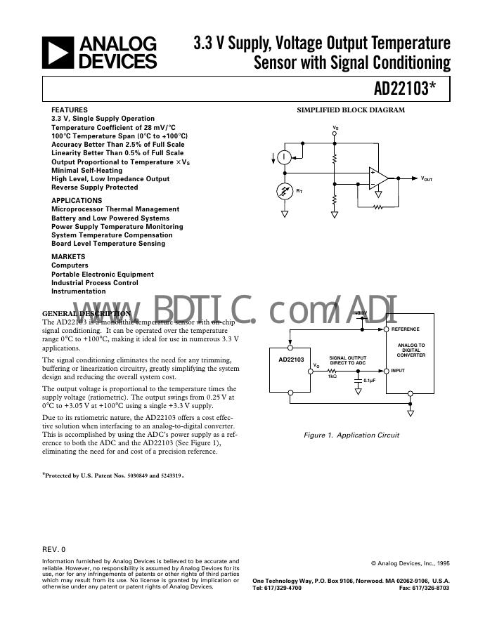 ANALOG DEVICES AD22103 数据手册