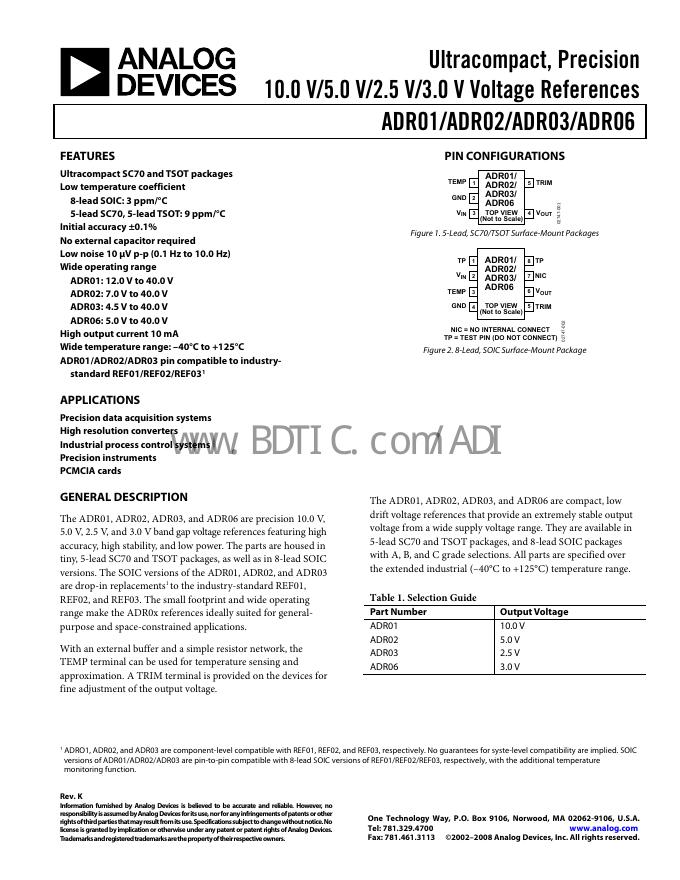 ANALOG DEVICES ADR02 数据手册