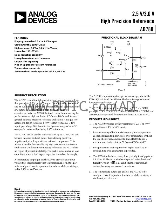ANALOG DEVICES AD780 数据手册