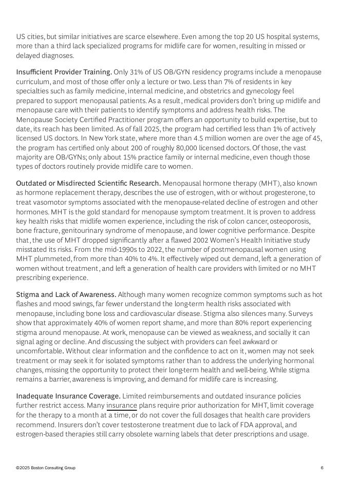 BCG波士顿咨询：2025年弥合更年期护理缺口：女性健康新前沿研究报告（英文版）_第6页