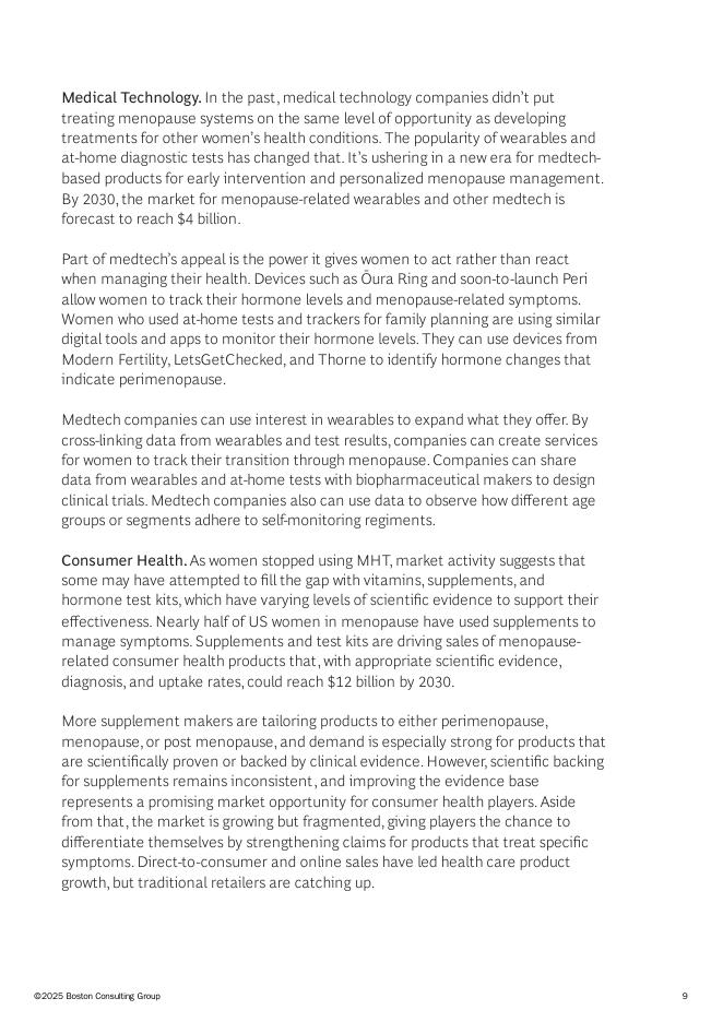 BCG波士顿咨询：2025年弥合更年期护理缺口：女性健康新前沿研究报告（英文版）_第9页