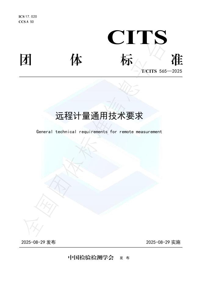 T/CITS 565-2025 远程计量通用技术要求