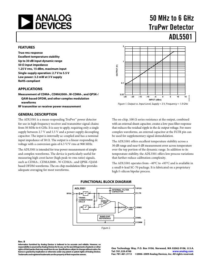 ANALOG DEVICES ADL5501 英文产品数据手册