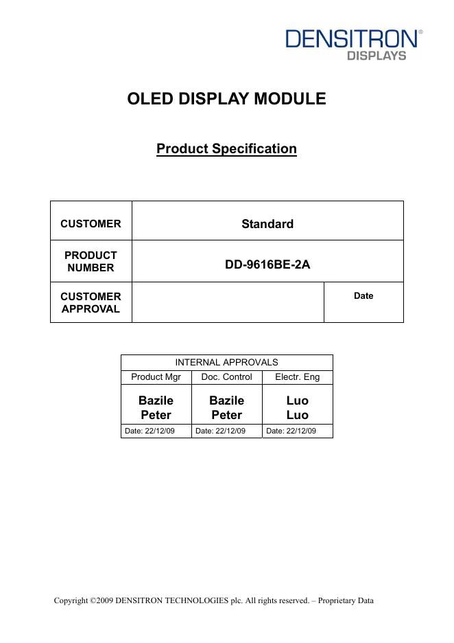 DENSITRON DD-9616BE-2A 数据手册