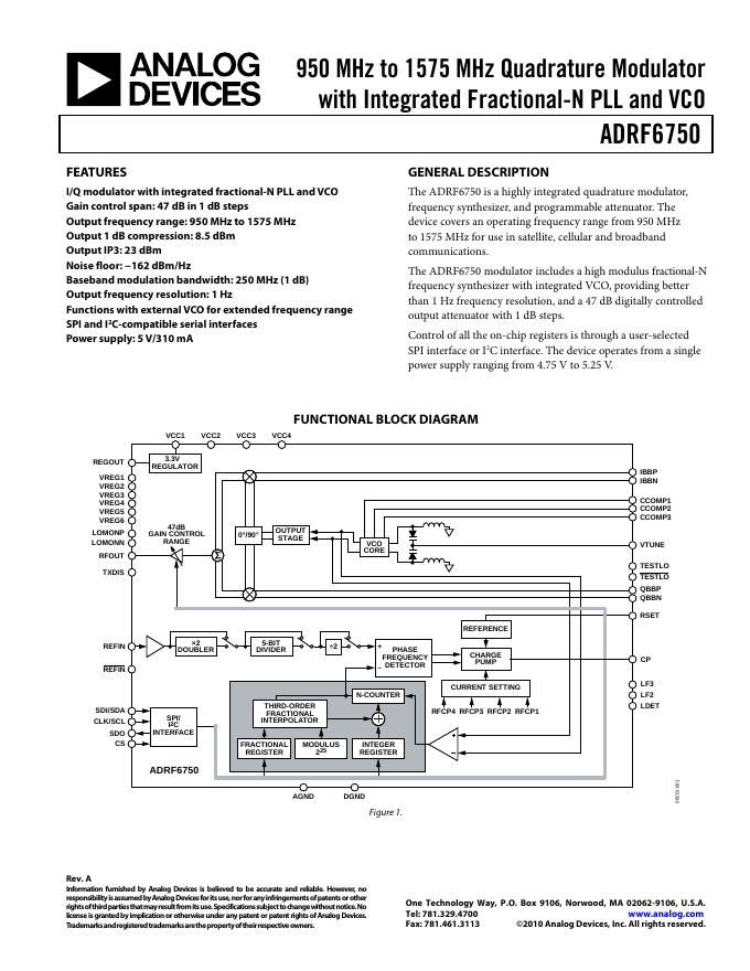 ANALOG DEVICES ADRF6750 英文产品数据手册