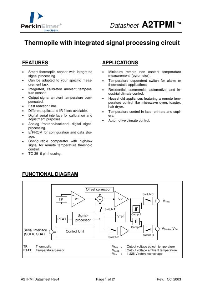 PerkinElmer A2TPMI 数据手册