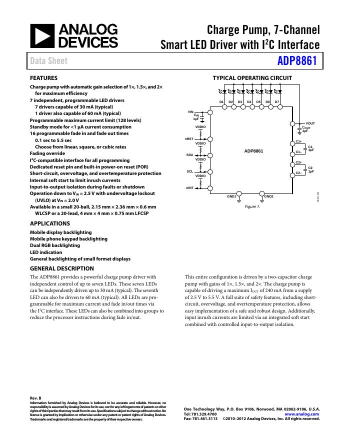 ANALOG DEVICES ADP8861 英文产品数据手册 Rev B