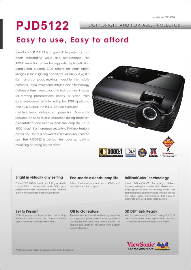 ViewSonic PJD5122 使用手册