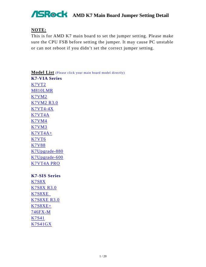 华擎 AMD K7 使用手册