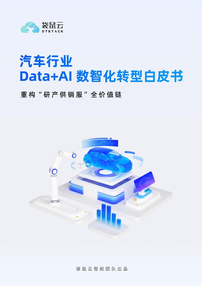 袋鼠云：2025年汽车行业Data+AI数智化转型白皮书海报