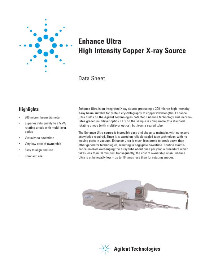 Agilent Enhance Ultra-Cu X-ray Source 数据手册