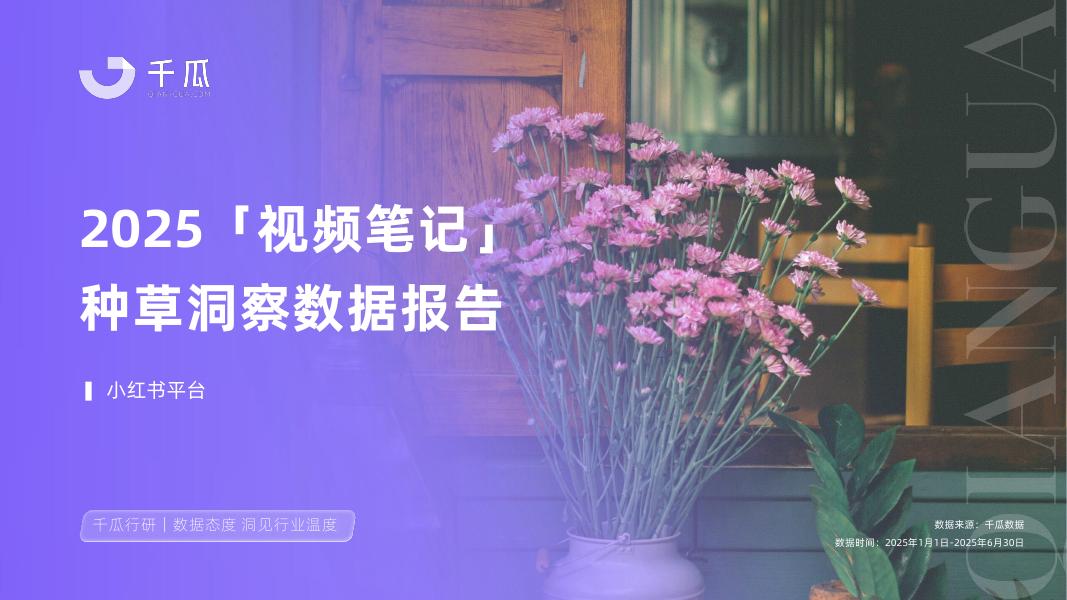 千瓜数据：2025年视频笔记种草洞察数据报告（小红书平台）海报
