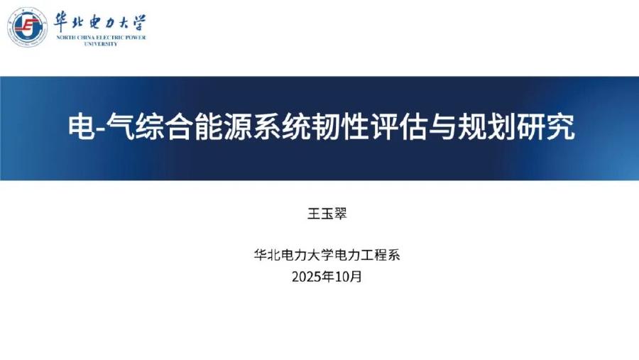 华北电力大学（王玉翠）：2025年电-气综合能源系统韧性评估与规划研究报告海报