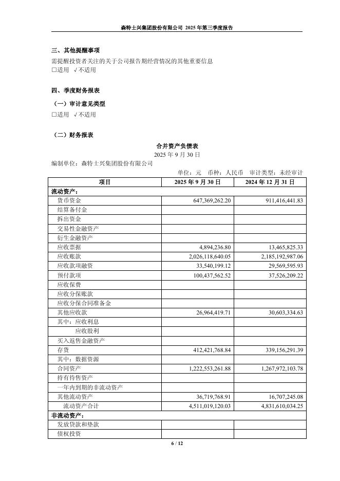 603098-森特股份：森特股份2025年第三季度报告_第6页
