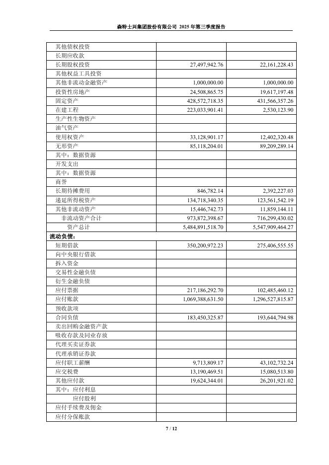603098-森特股份：森特股份2025年第三季度报告_第7页