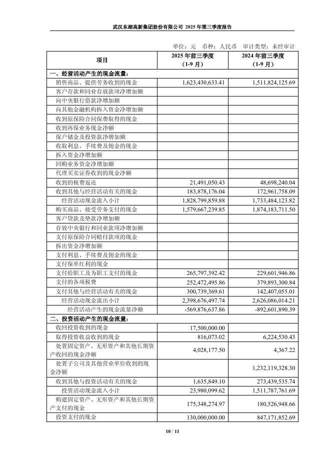 600133-东湖高新：2025年第三季度报告_第10页