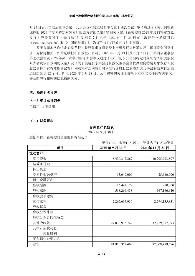601155-新城控股：新城控股2025年第三季度报告_第6页