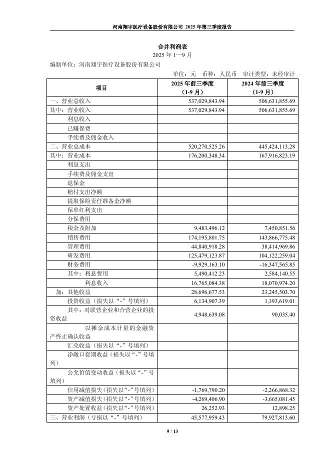 688626-翔宇医疗：翔宇医疗2025年第三季度报告_第9页