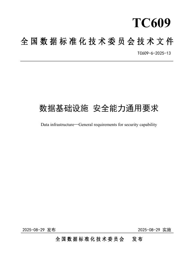 TC609 6-2025-13 数据基础设施 安全能力通用要求