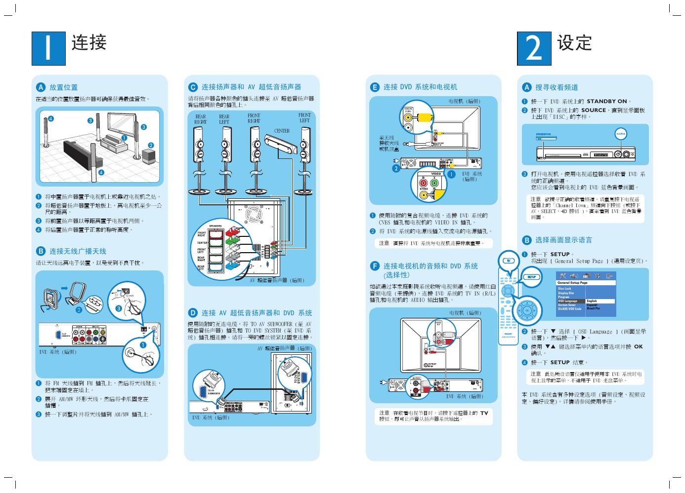 philips HTS3455 快速<em>入门</em>指南 海报