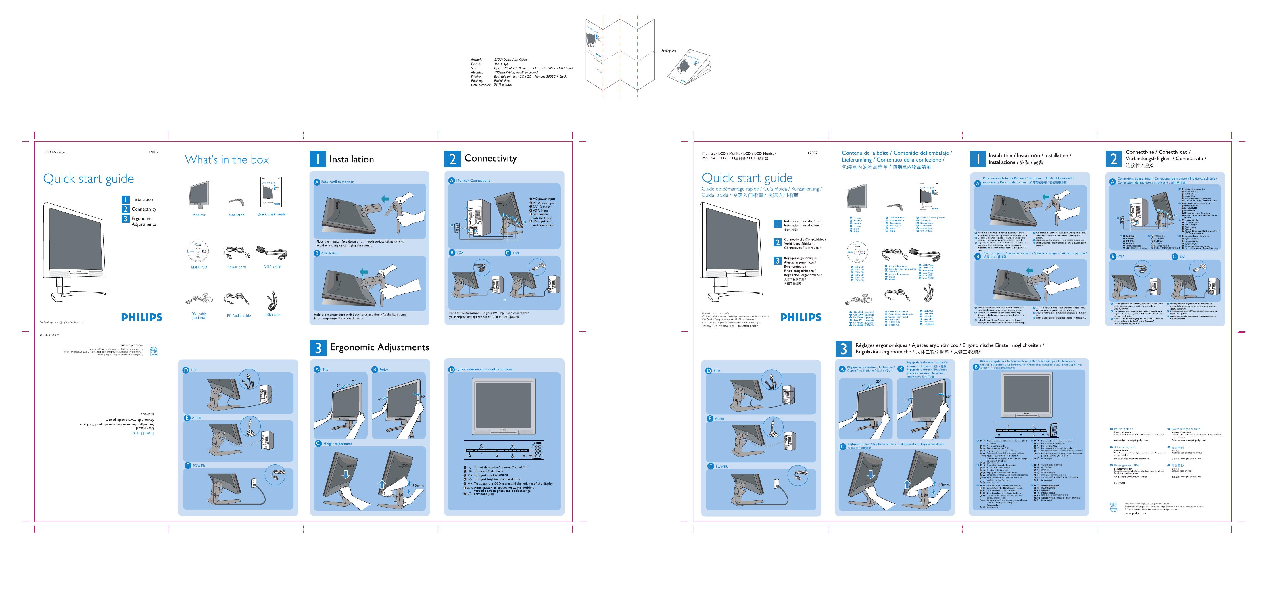 PHILIPS LCD Monitor 170B7 快速<em>入门</em>指南(英文) 海报