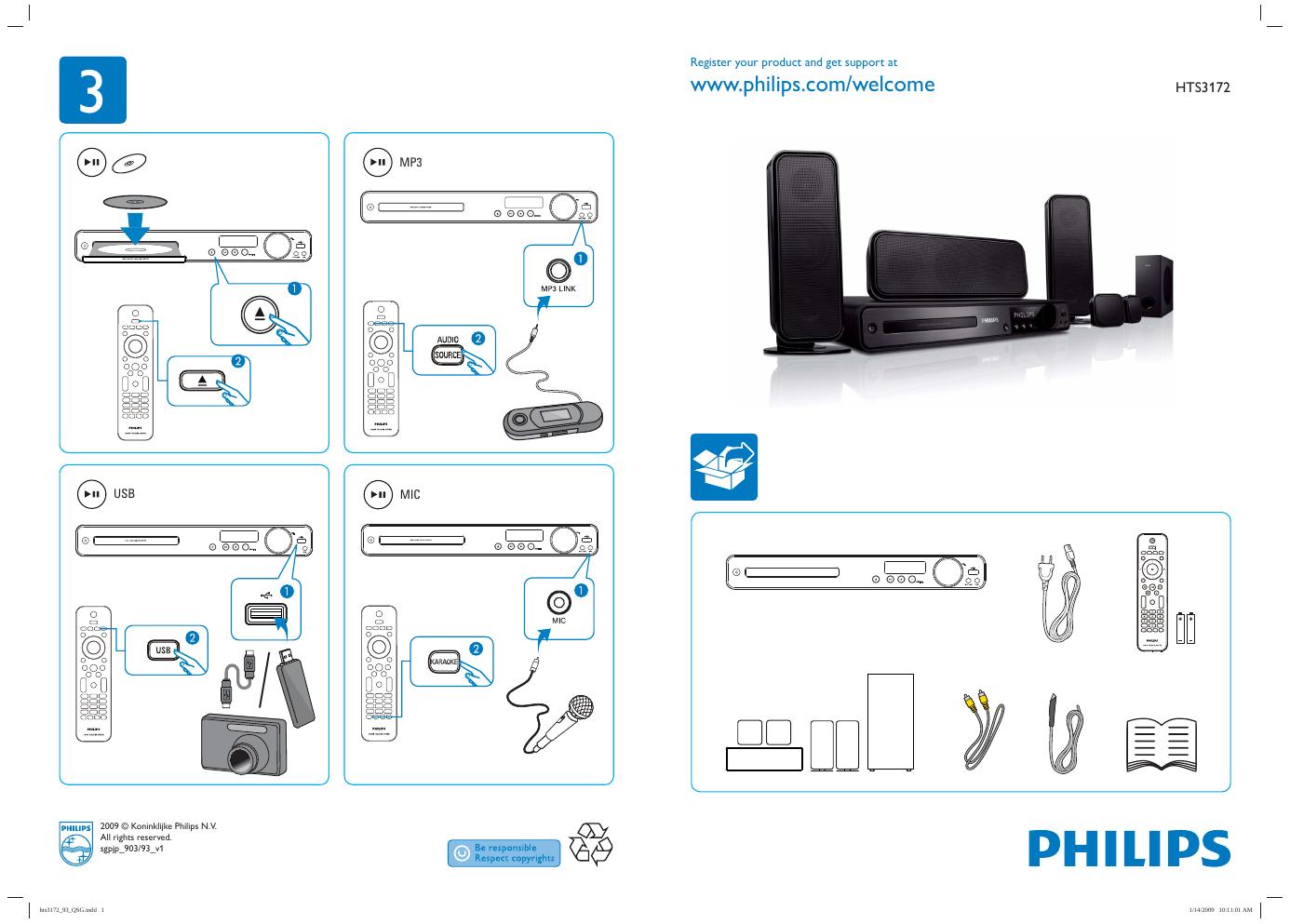 PHILIPS HTS3172 快速<em>入门</em>指南 海报