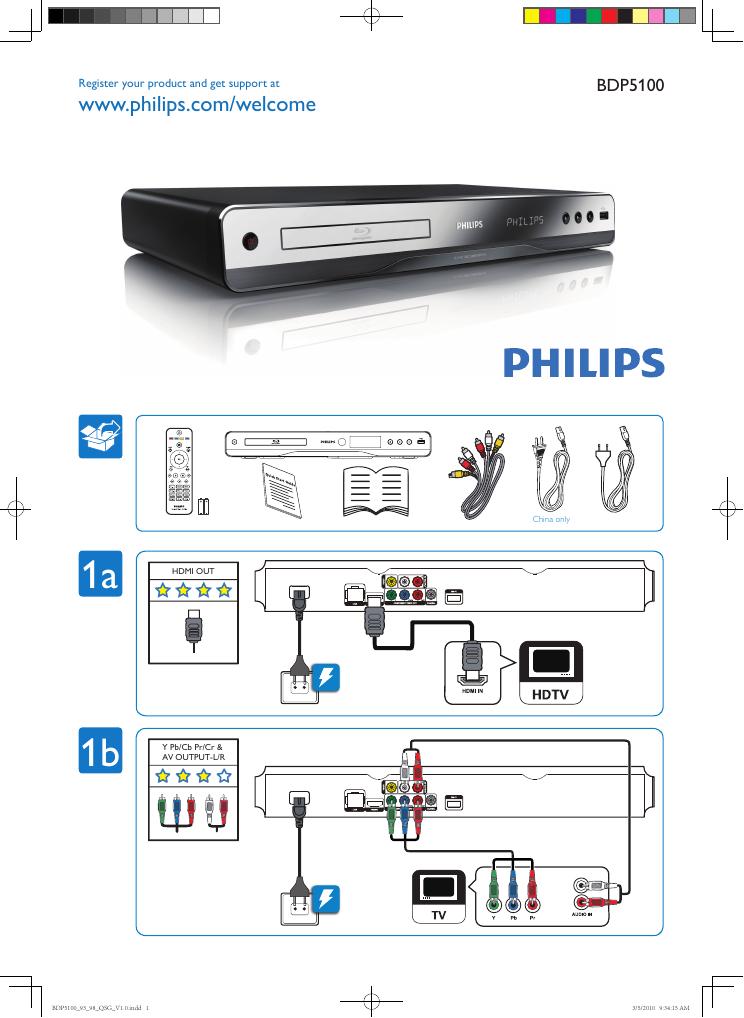 PHILIPS BDP5100 快速<em>入门</em>指南(英文) 海报