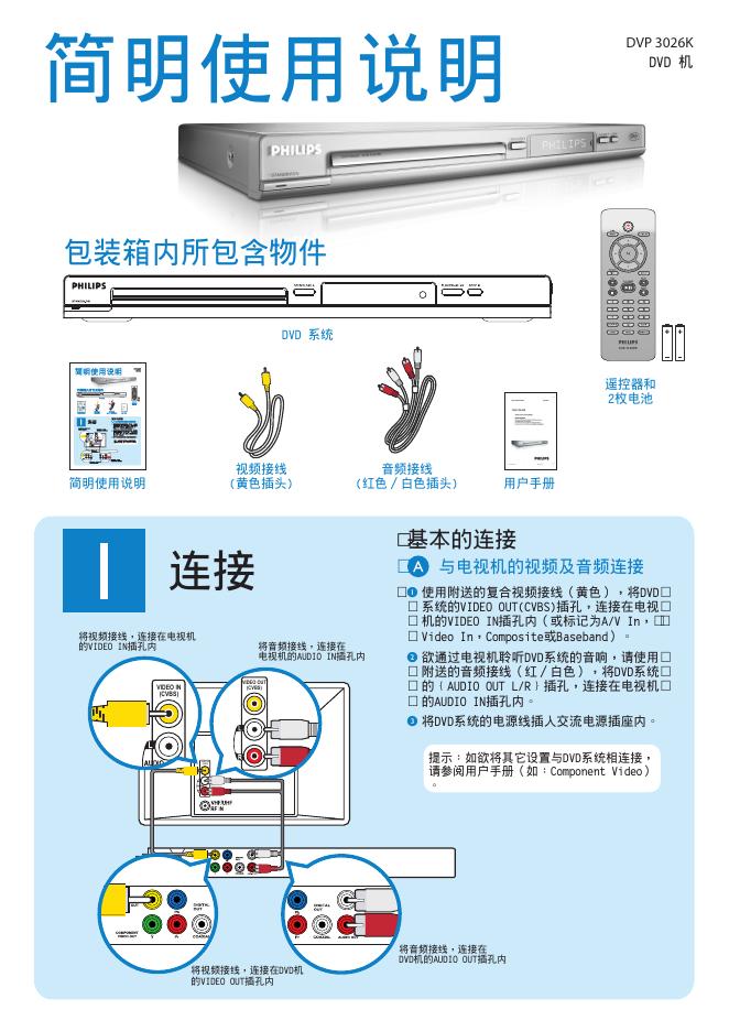 PHILIPS DVP 3026K DVD 機 快速<em>入门</em>指南 海报