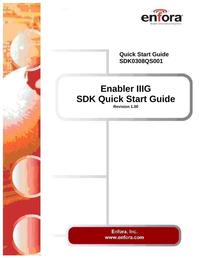 ENFORA SDK0308QS001 Enabler IIIG SDK 快速<em>入门</em>指南 海报