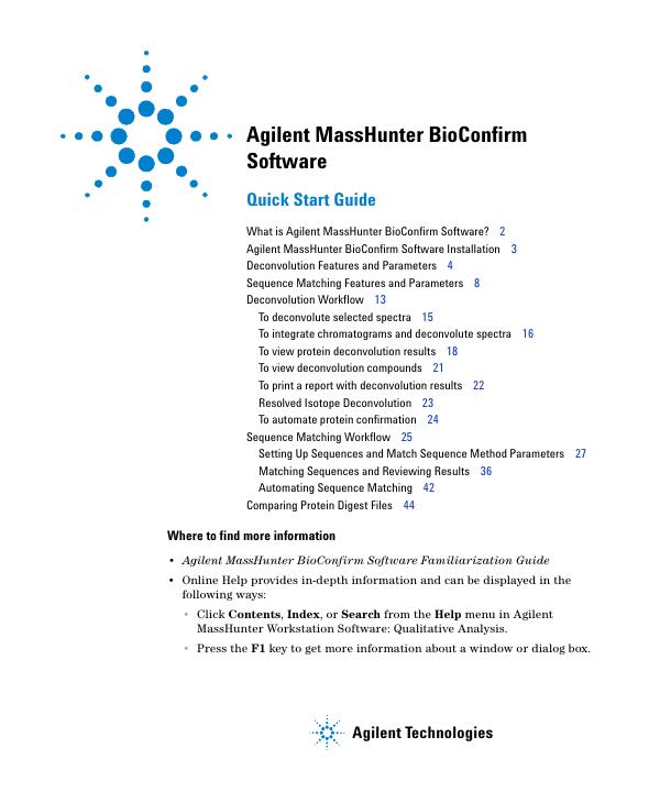 Agilent MassHunter BioConfirm Software 快速<em>入门</em>指南 海报