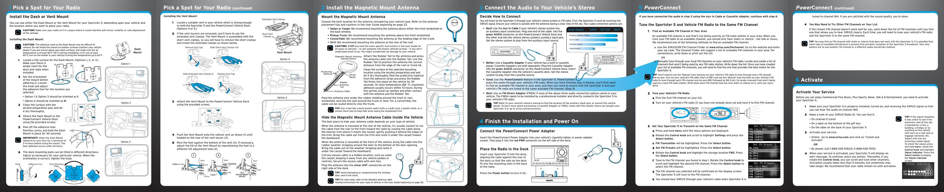 SIRIUS SPORTSTER 5 快速<em>入门</em>指南 海报