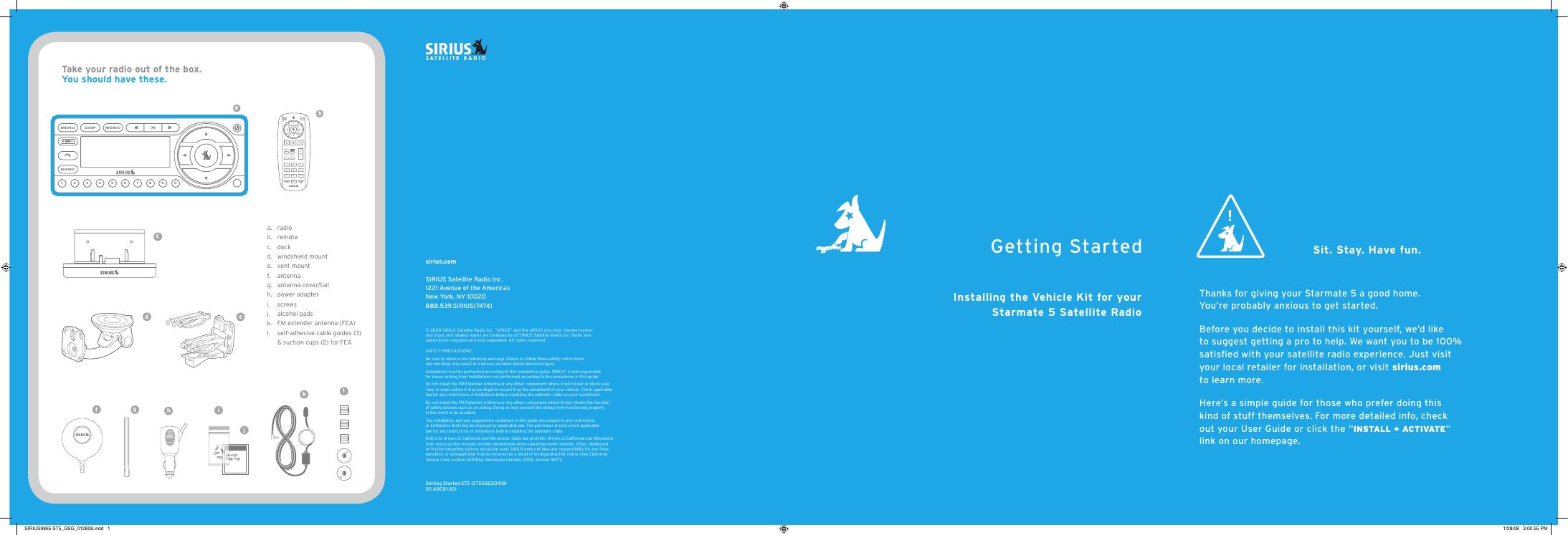 SIRIUS Starmate 5 Satellite Radio 快速<em>入门</em>指南 海报