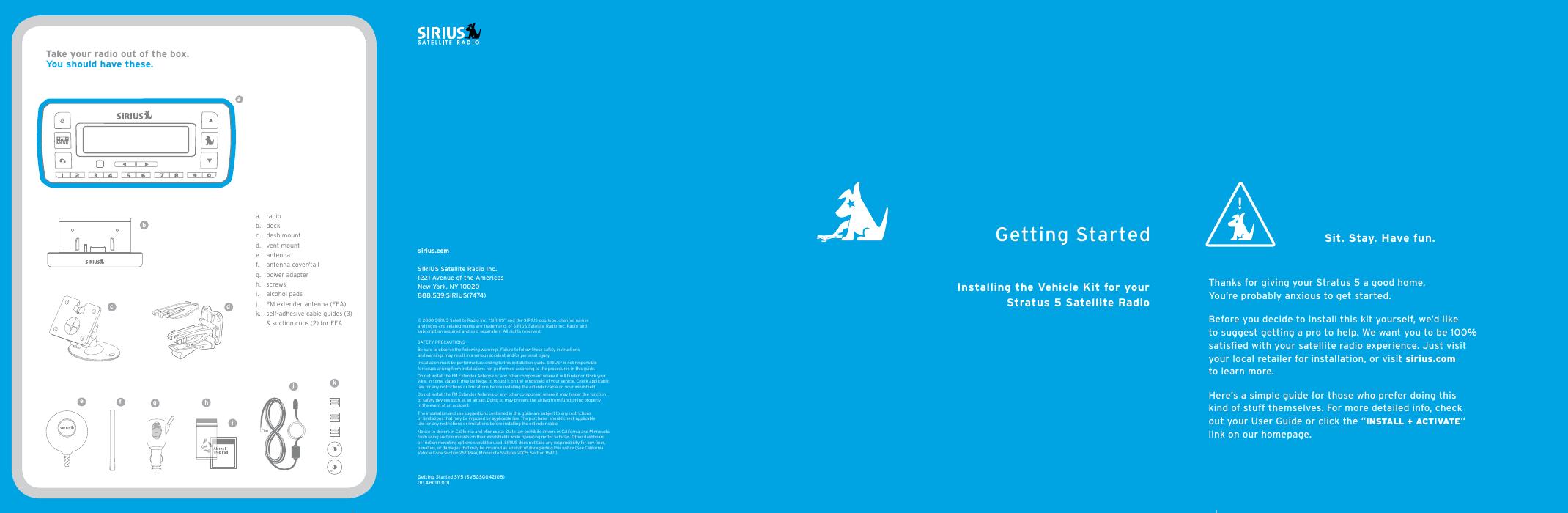 SIRIUS Stratus 5 快速<em>入门</em>指南 海报