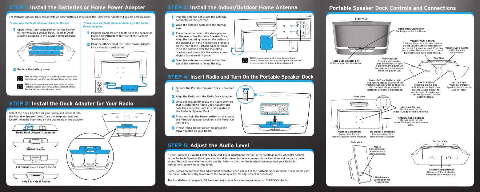 SIRIUS Portable Speaker Dock 快速<em>入门</em>指南 海报