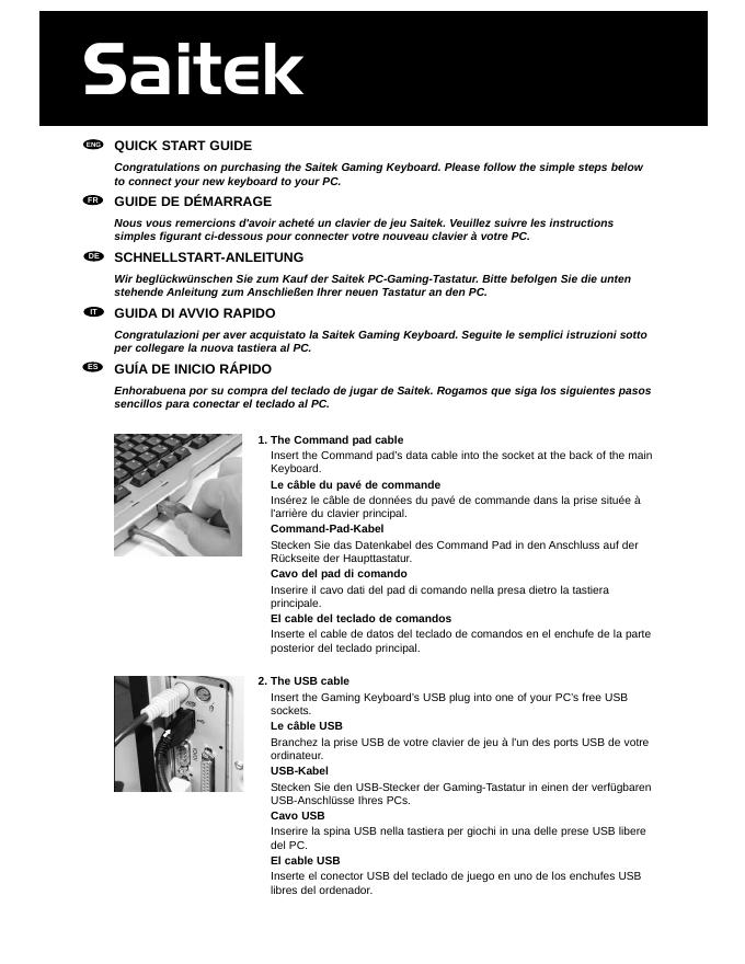 Saitek <em>游戏</em>键盘快速入门指南 海报