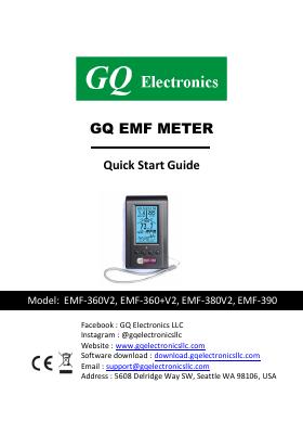 GQ EMF METER Quick Start Guide 快速<em>入门</em>指南 海报