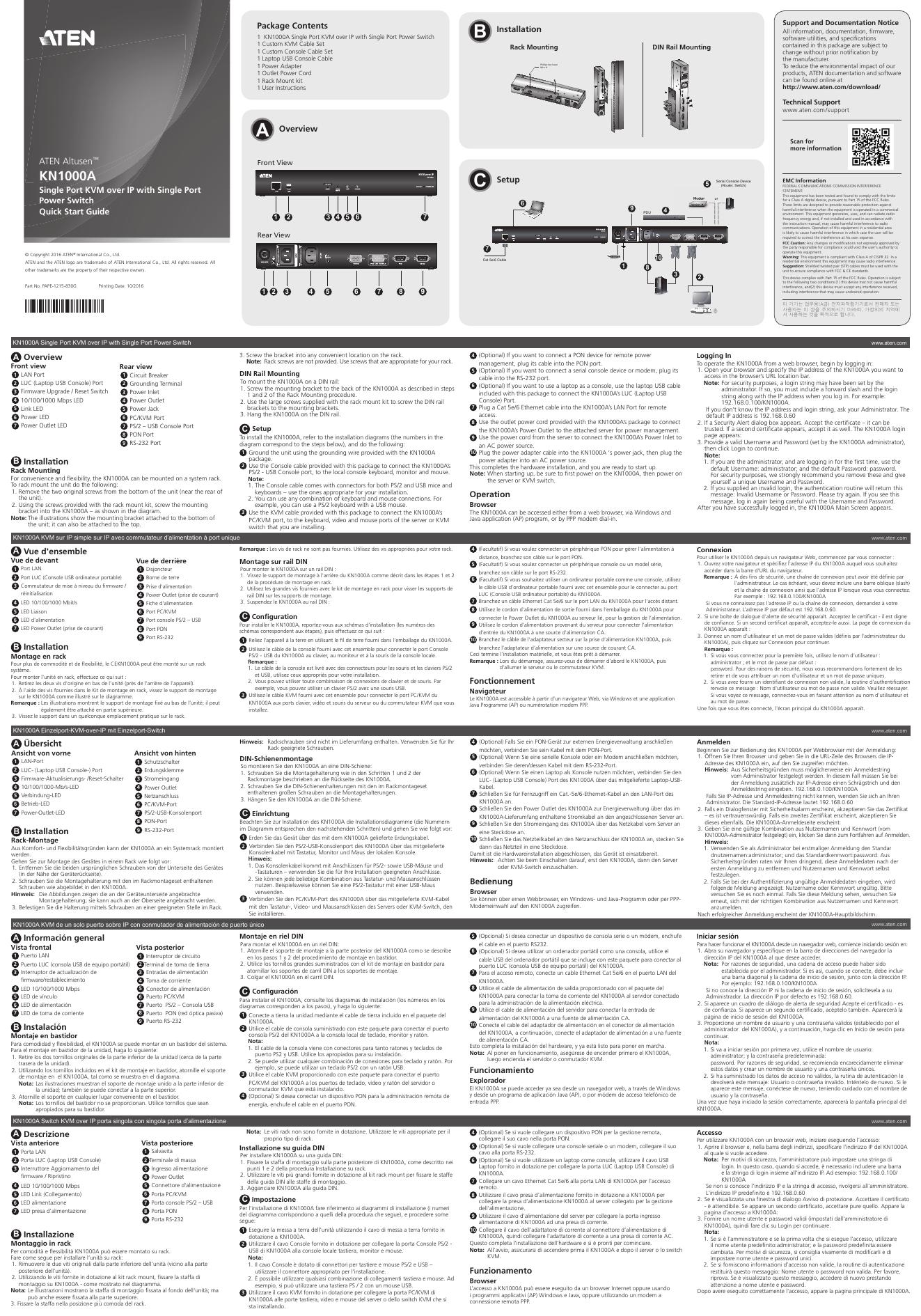 凯捷 KN1000A 单端口 KVM over IP 与单端口电源开关 VM0808HA 8 x 8 4K HDMI 矩阵切换器 快速<em>入门</em>指南 海报