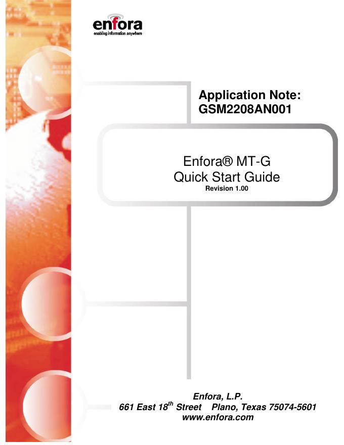 Enfora MT-G快速<em>入门</em>指南 海报