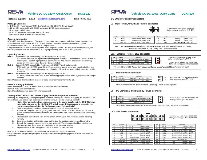 OPUS Solutions DCX3-120汽车120W智能DC-DC电源快速<em>入门</em>指南 海报