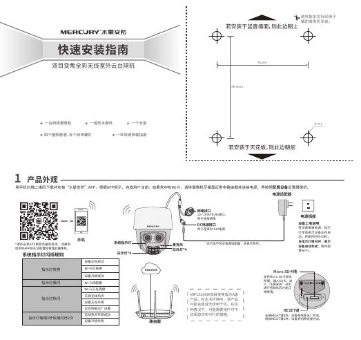 水星双目变焦全彩无线室外云台球机 MIPC3286W 快速安装指南