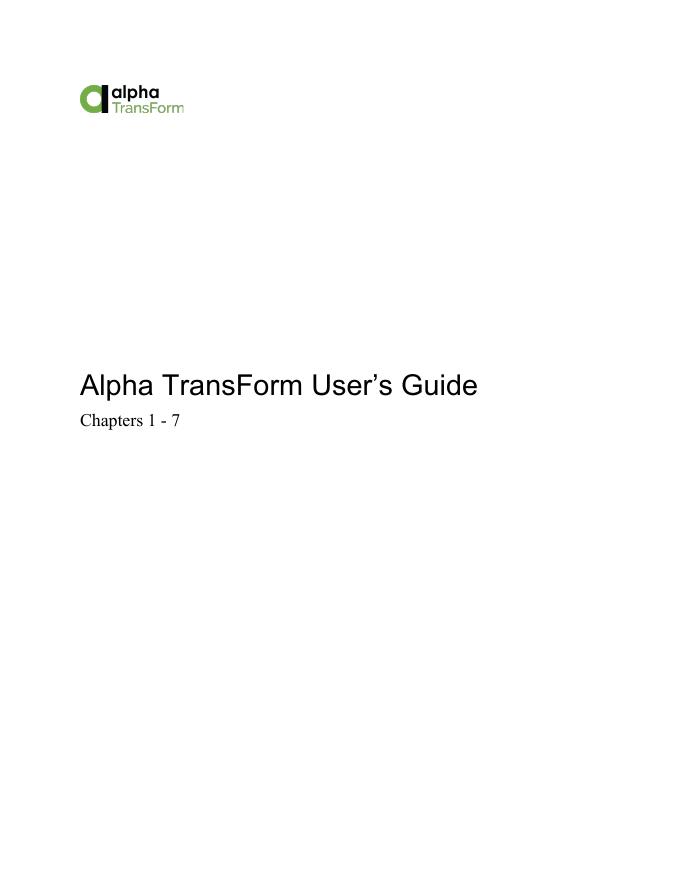 Alpha TransForm 用户指南