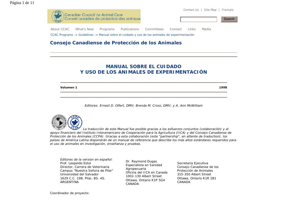 加拿大动物保护协会动物保护指南