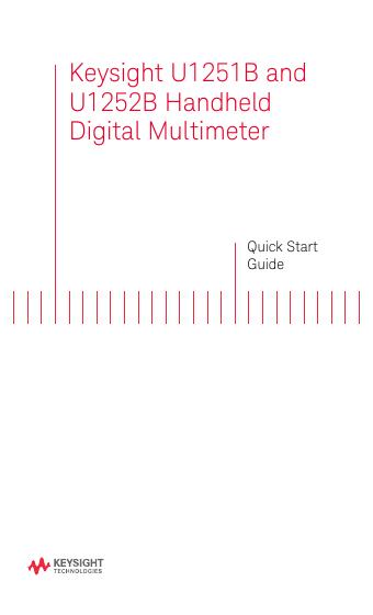 Keysight U1251B和U1252B手持式数字万用表快速<em>入门</em>指南 海报