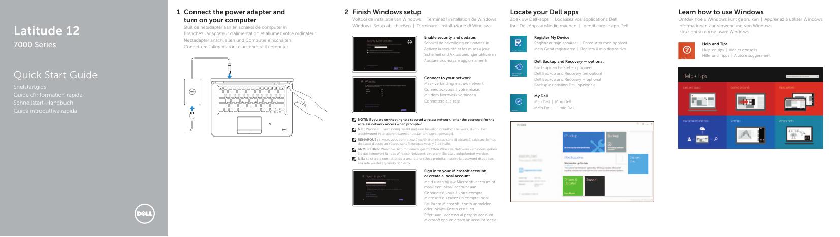 戴尔Latitude 12 7000系列快速<em>入门</em>指南 海报