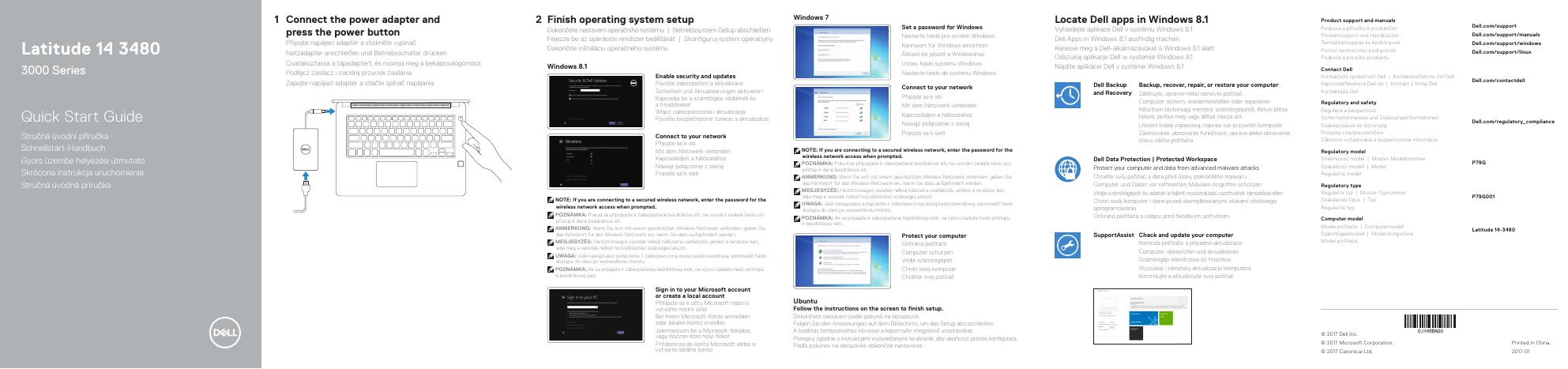 Latitude 14 3480 3000系列快速<em>入门</em>指南 海报